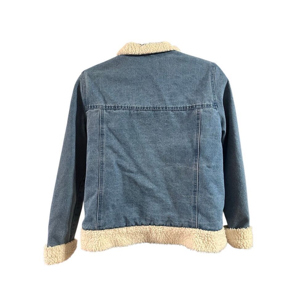 Urban Republic Men's Blue White Long Sleeve Sherpa Denim Jean Jacket Size XL - Picture 2 of 7
